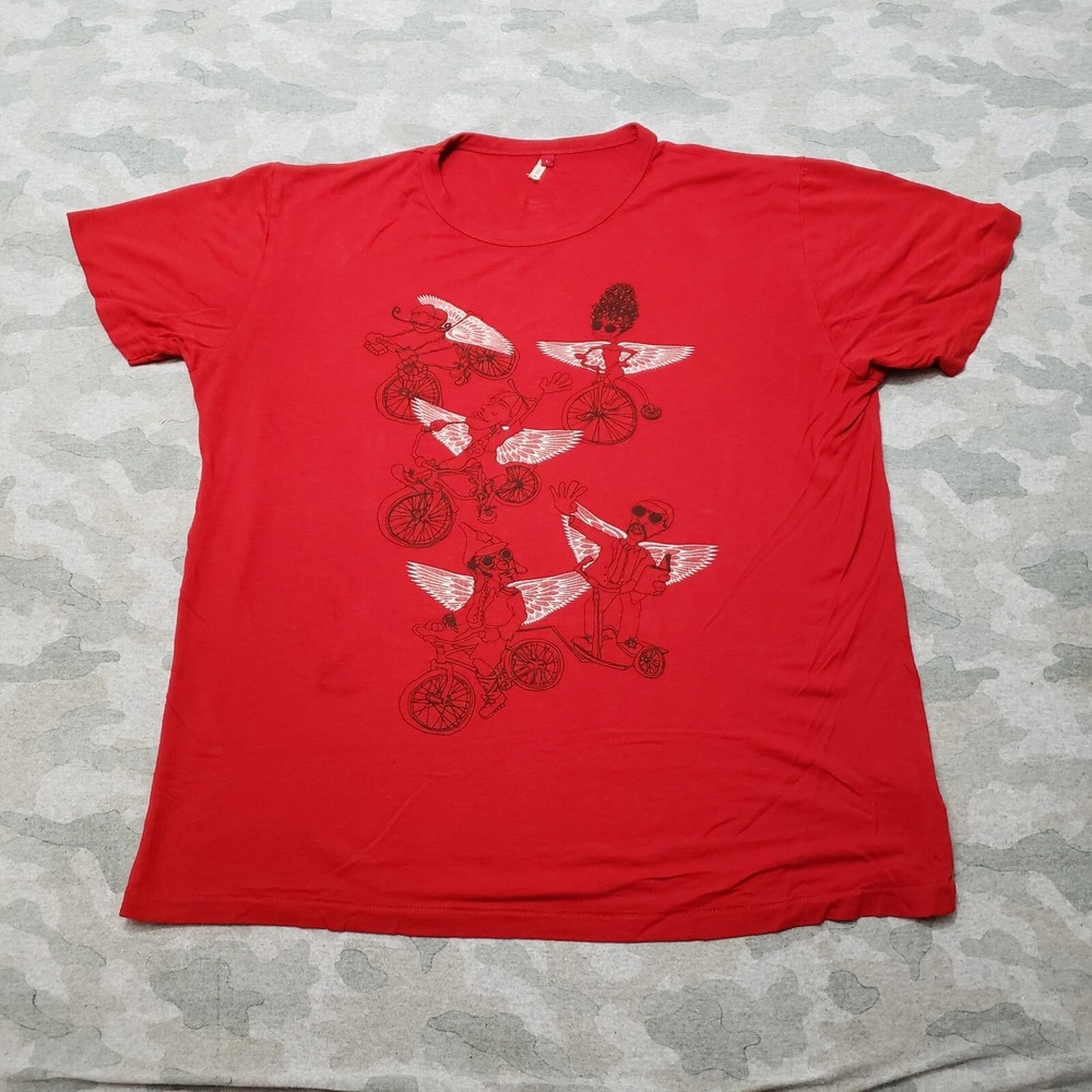 VTG A Continental Brand Shirt Mens Large Red Tour De Sat Short Sleeve‎